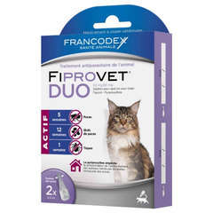 Fiprovet Duo (50mg/60mg): Solution pour spot-on chat (x2)
