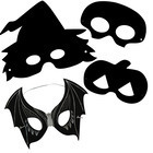 Masques à gratter 'Halloween' (x4), 16 à 20 cm