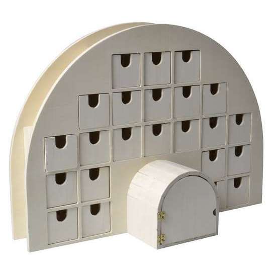 Calendrier de l'Avent 'Igloo', en bois L.44 x 15,5 x H.23 cm