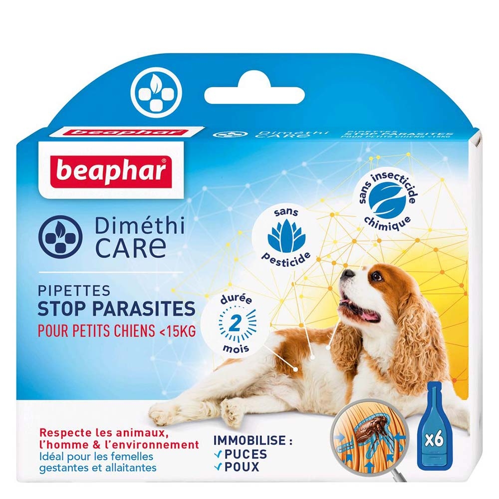 Diméthicare: pipettes stop parasites pour petit chien (<lt/> 15 kg)