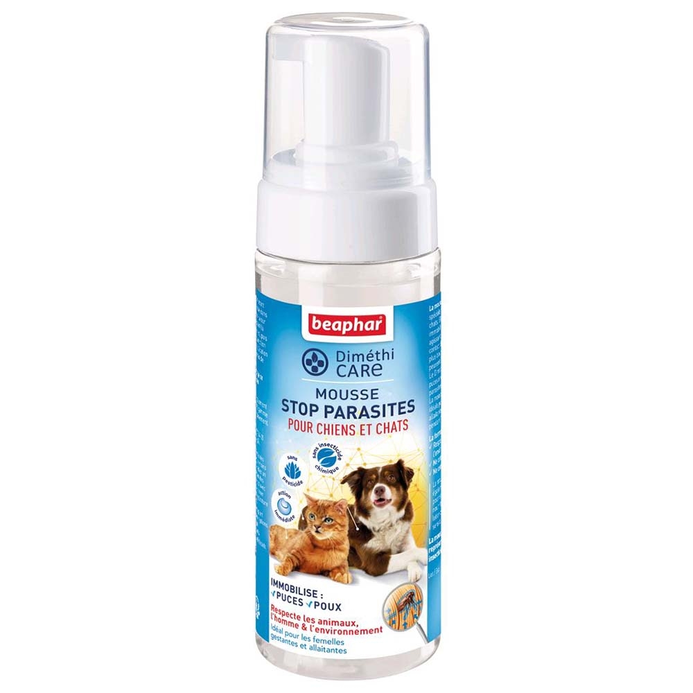 Diméthicare: mousse stop parasites pour chiens et chats (150 ml)