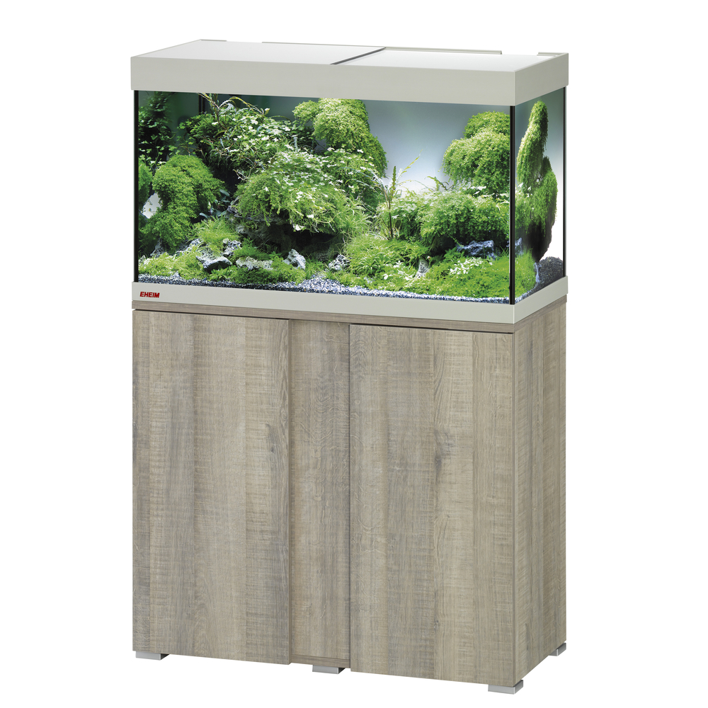 Aquarium avec meuble Vivaline en bois gris - 126 litres