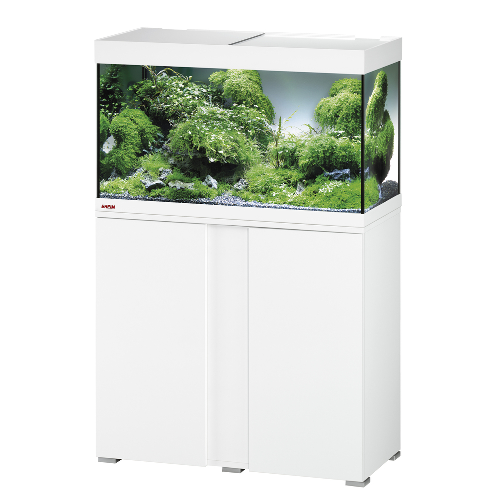 Aquarium avec meuble Vivaline en bois blanc - 126 litres