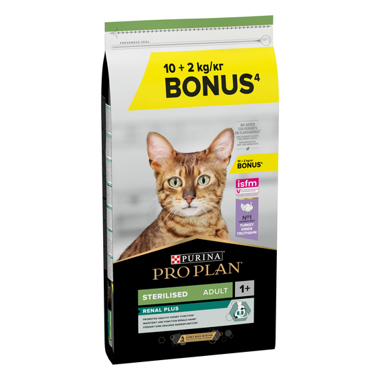 Croquettes chat adulte stérilisé à la dinde - 10 kg + 2 kg offerts