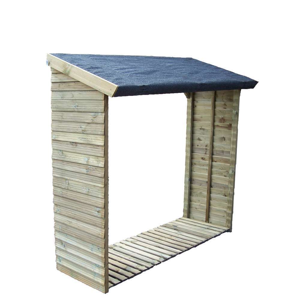 Abri range-bûches mural autoclavé, 2 stères - L188x86/65xH187/163cm