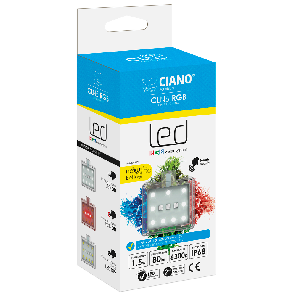 Système d'éclairage pour aquarium Betta Nexus Ciano: Led CLN5 RGB