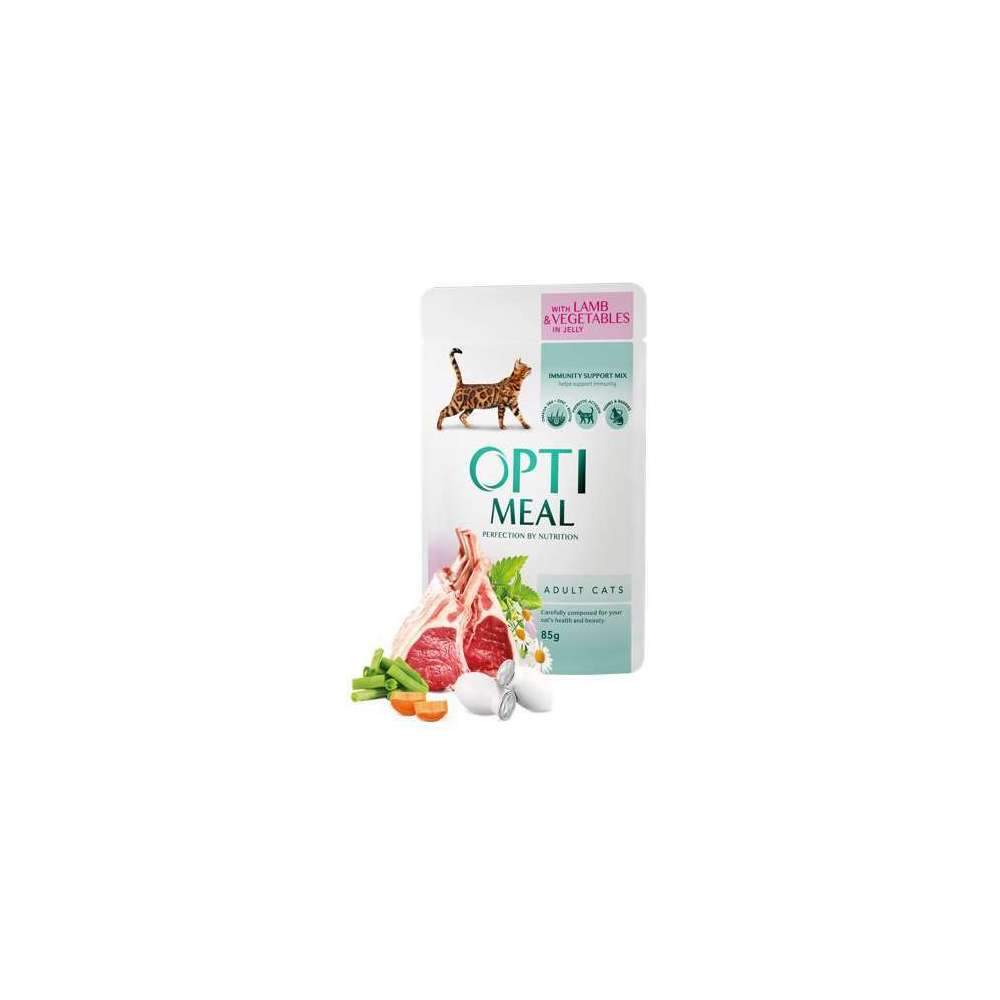 Optimeal sachet agneau lÃ©gume pour chat 85g