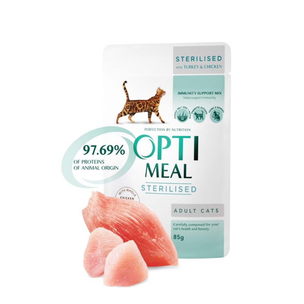 Optimeal chat stérilisé dinde85g