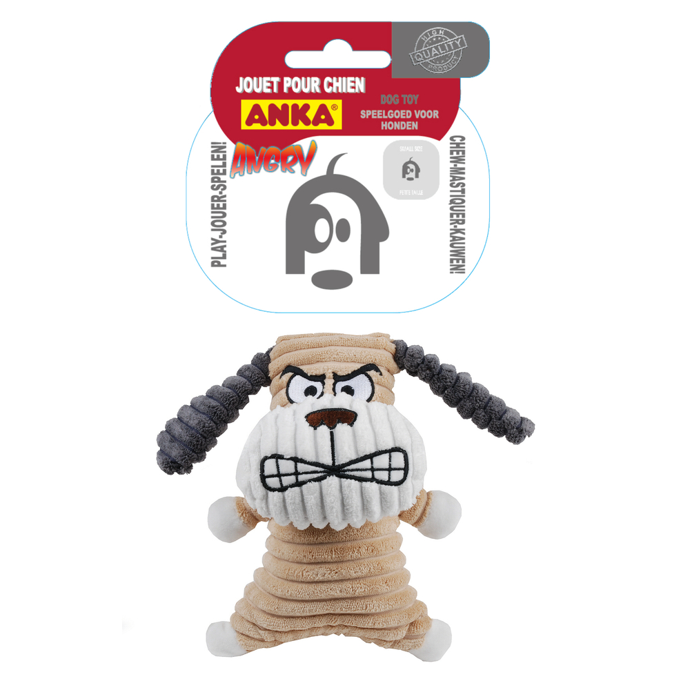Jouet peluche Chien angry, pour chien: taille S (16,5cm)