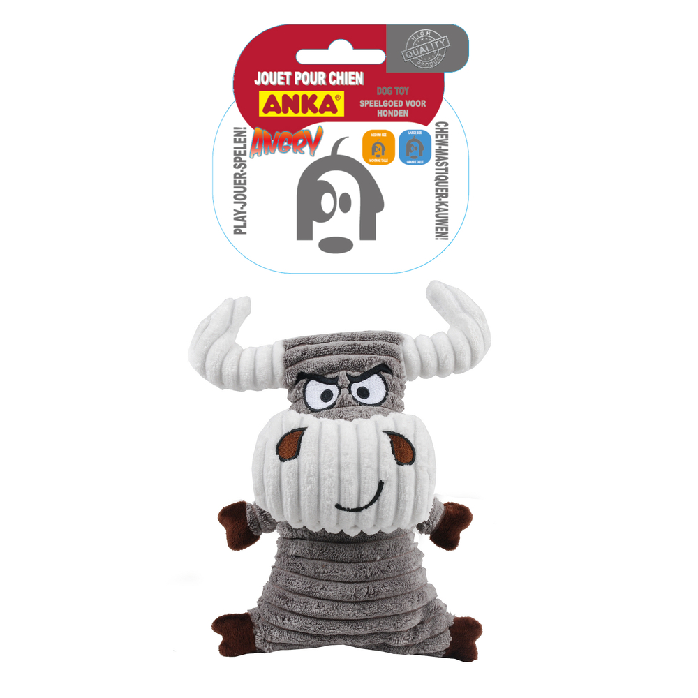 Jouet peluche Taureau angry, pour chien: taille M/L (20,5cm)