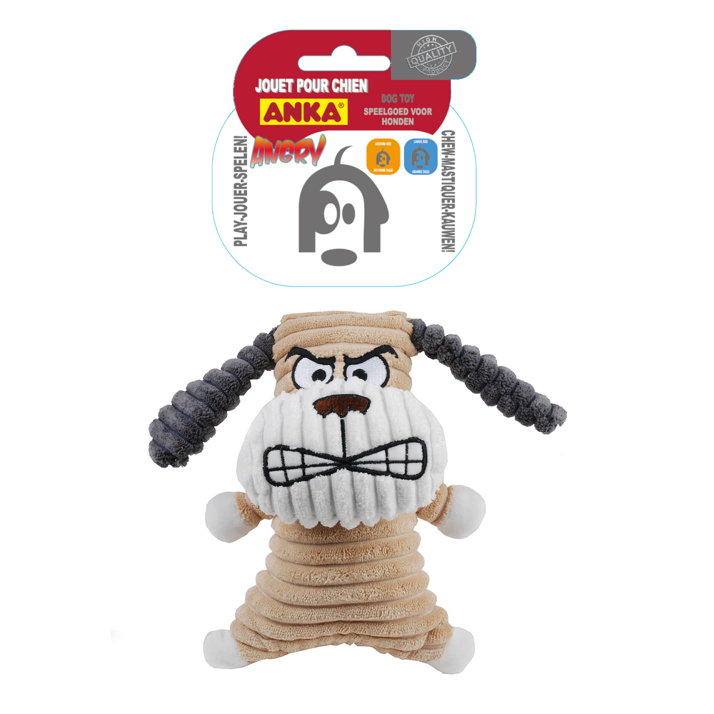 Jouet peluche Chien angry, pour chien: taille M/L (20,5cm)