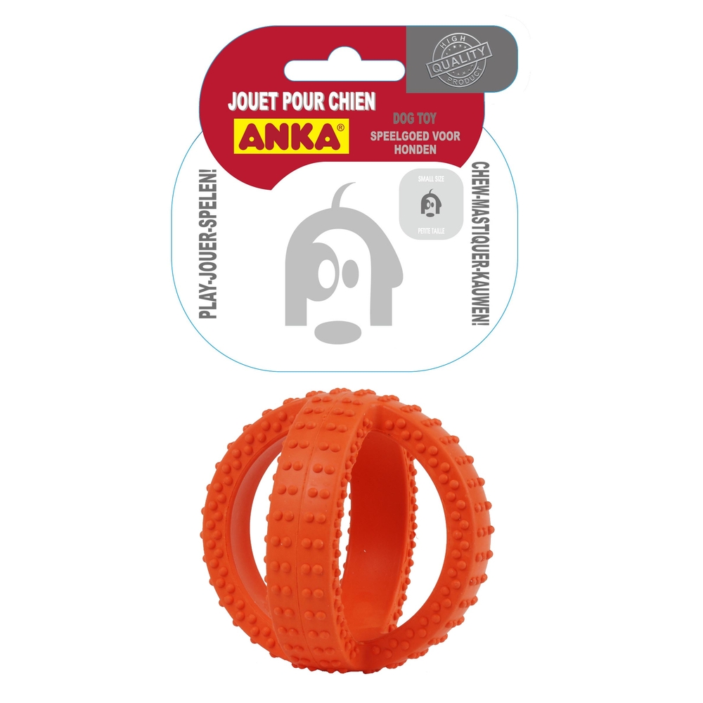 Ball Rubber Dental Cross, pour chien: taille S (10cm)