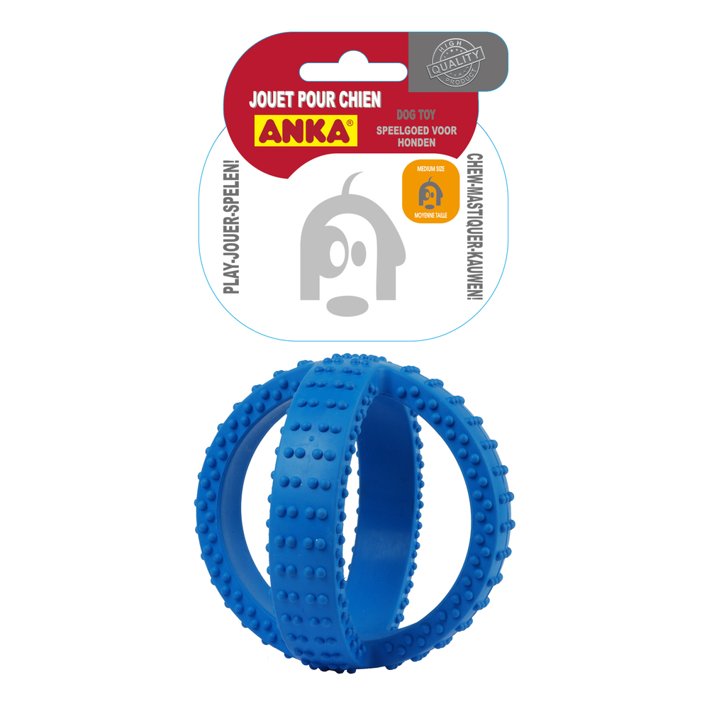 Ball Rubber Dental Cross, pour chien: taille M (14cm)