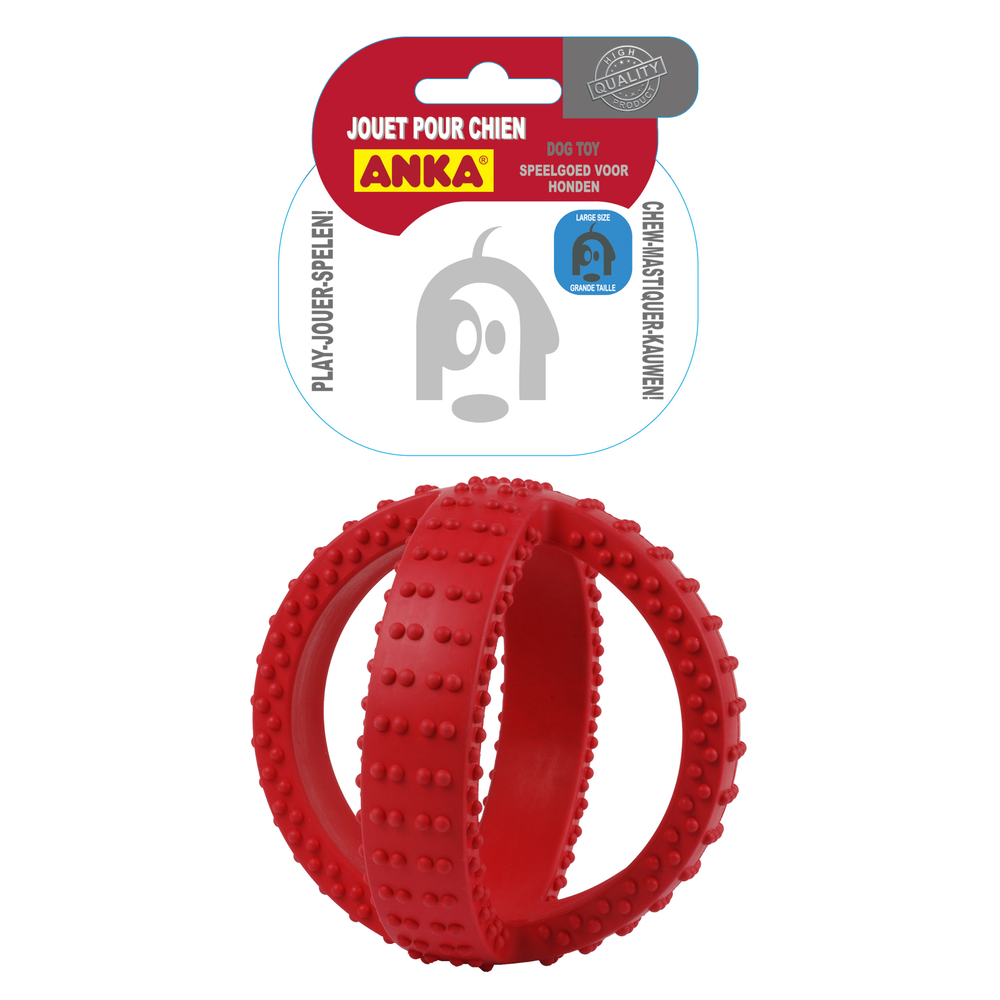 Ball Rubber Dental Cross, pour chien: taille L (18cm)