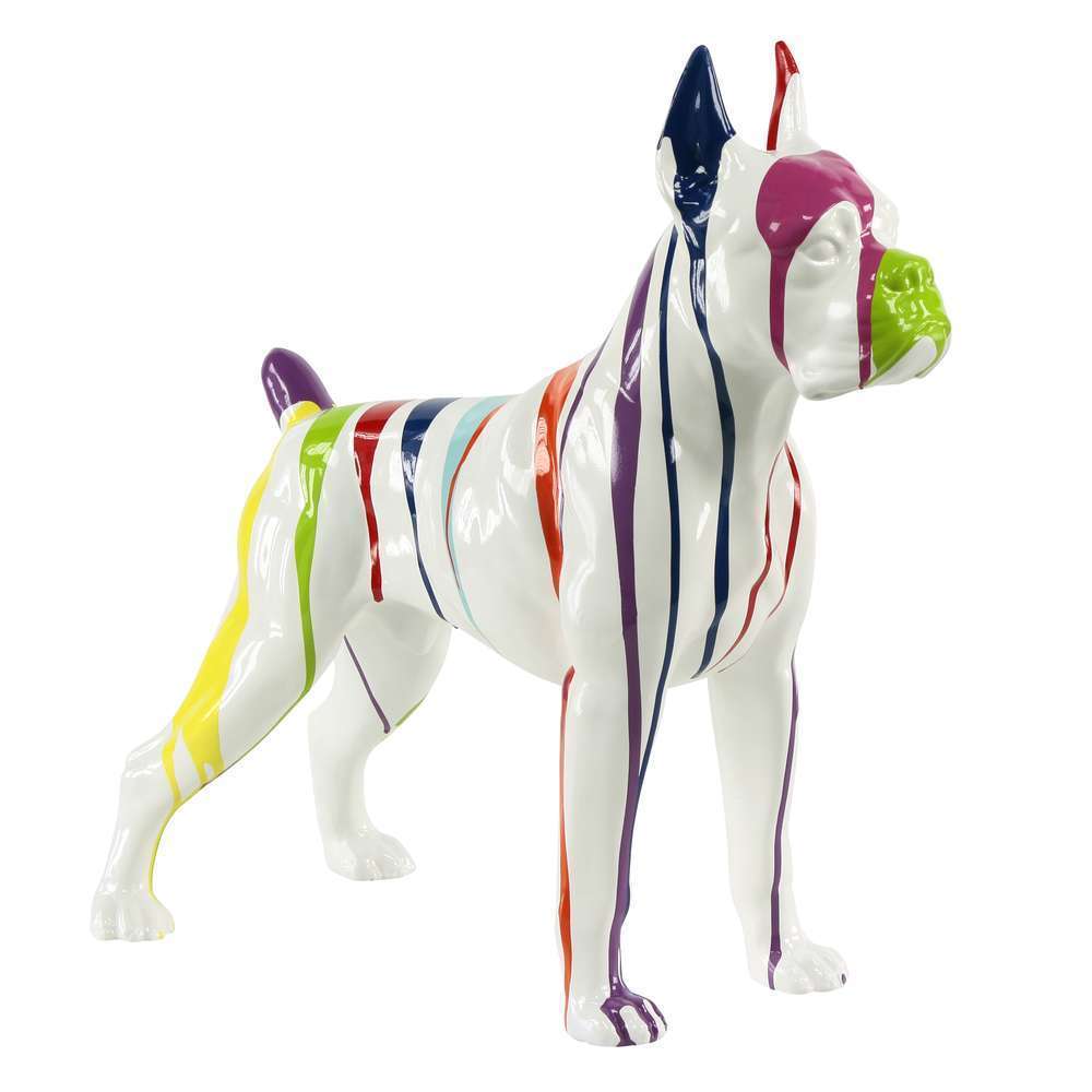 Boxer Trash Chien Blanc H 48 X L 50 Cm Truffaut