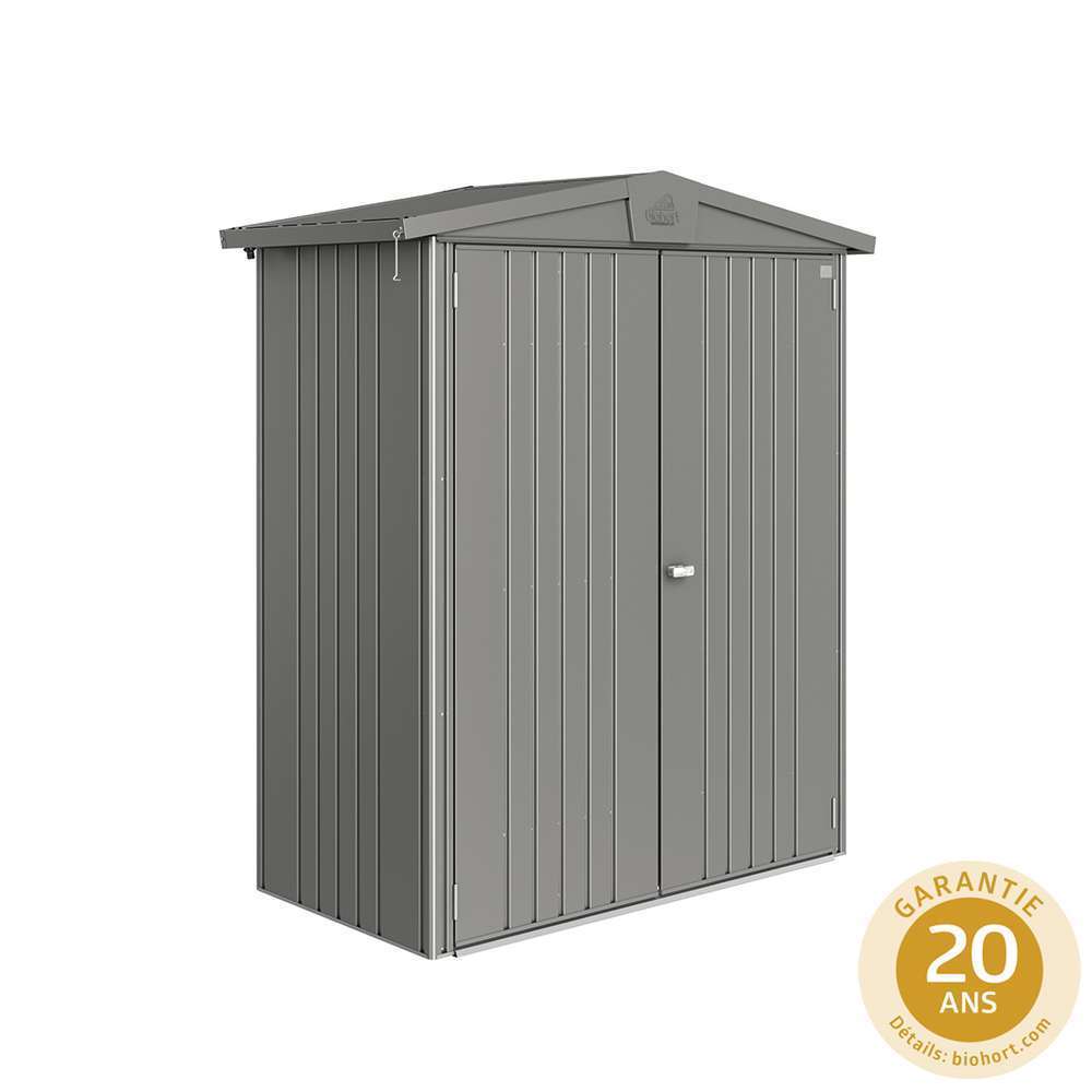 Abri de jardin en métal 2 portes Europa gris - 1,17 m²