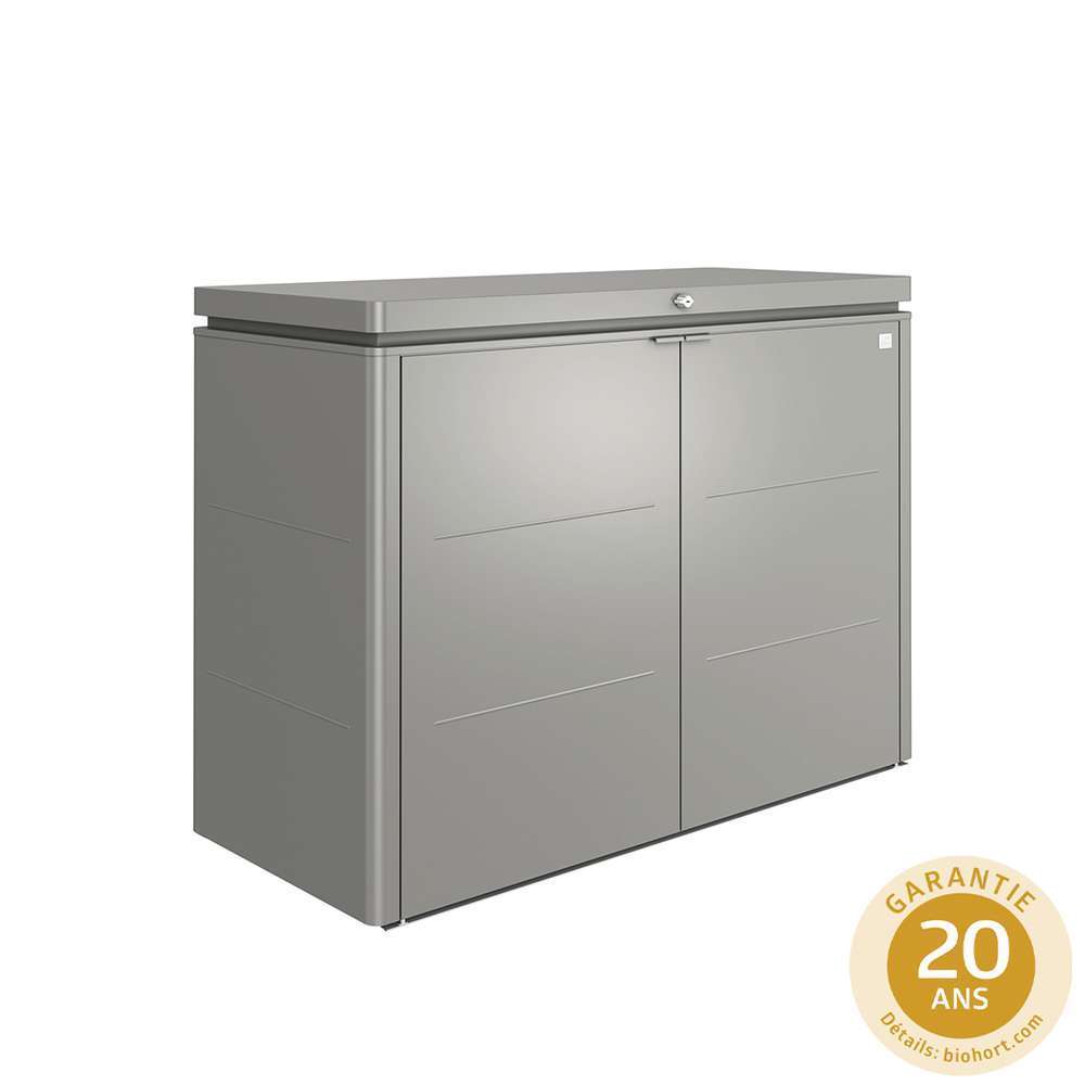Coffre rangement Highboard, acier gris L160cm