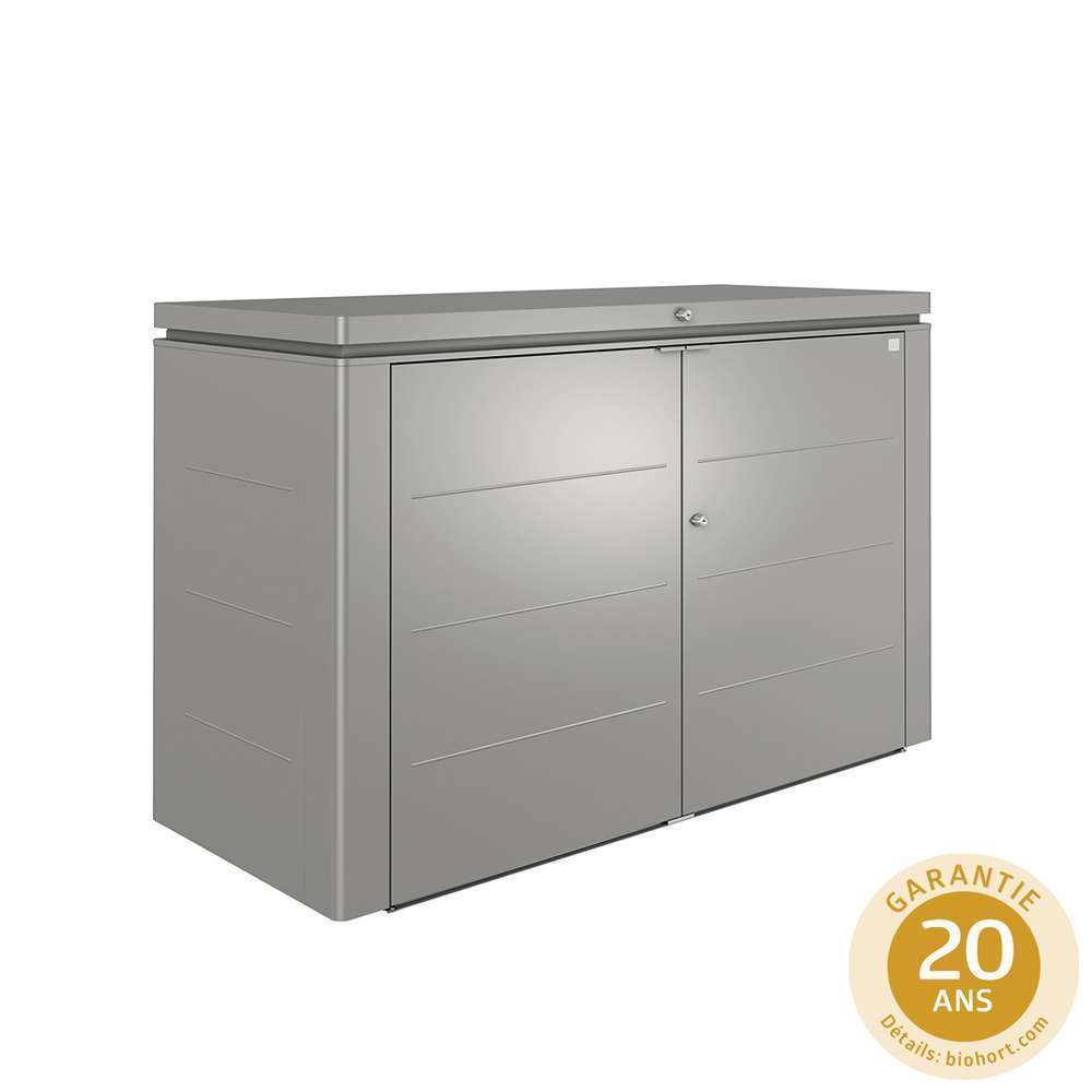 Coffre rangement Highboard, acier gris L200cm