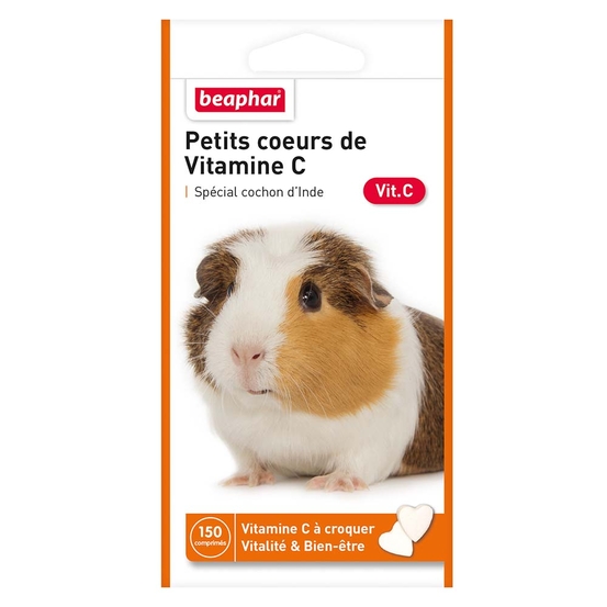 Vitamine C en petits coeurs cochons d’Inde 150 c