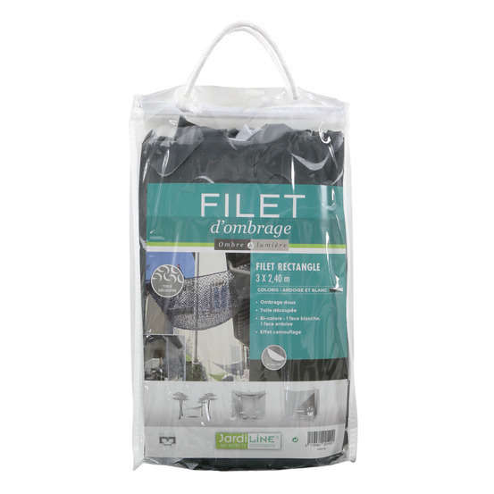 Filet d'ombrage rectangulaire 3 x 2,40 m