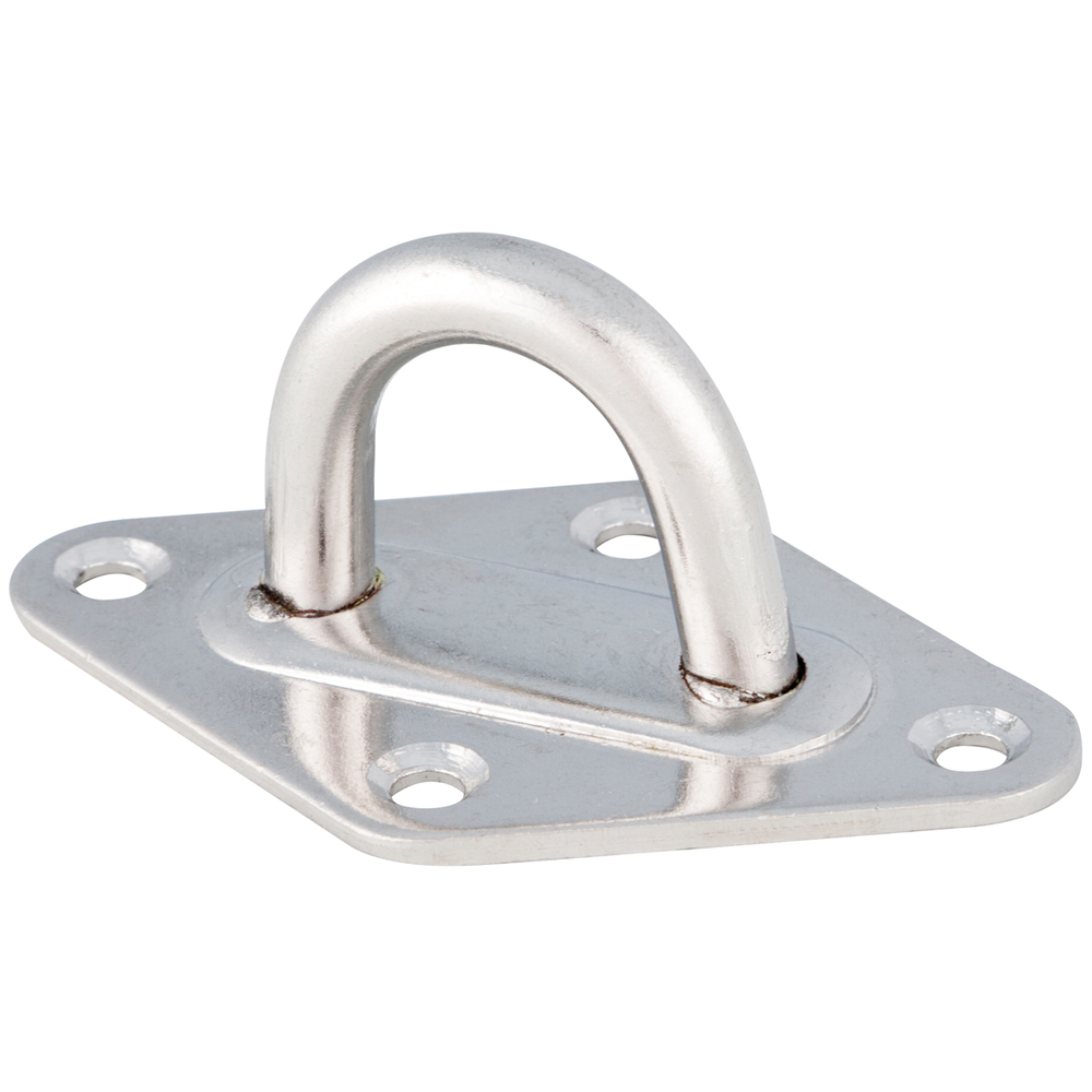 Pontet sur platine en forme de losange en inox - 50x80xD.8 mm