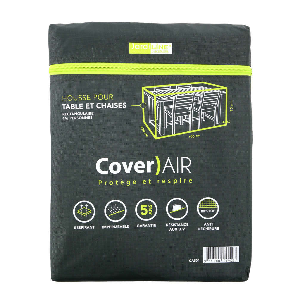Housse table rectangulaire + chaises 4-6 personnes