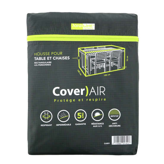 Housse table rectangulaire + chaises 4-6 personnes