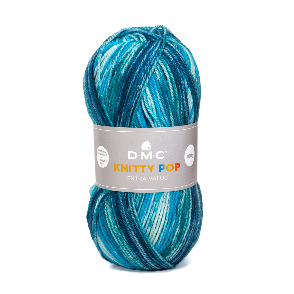 Pelote DMC Knitty Pop en acrylique coloris bleu 479 - 50 g