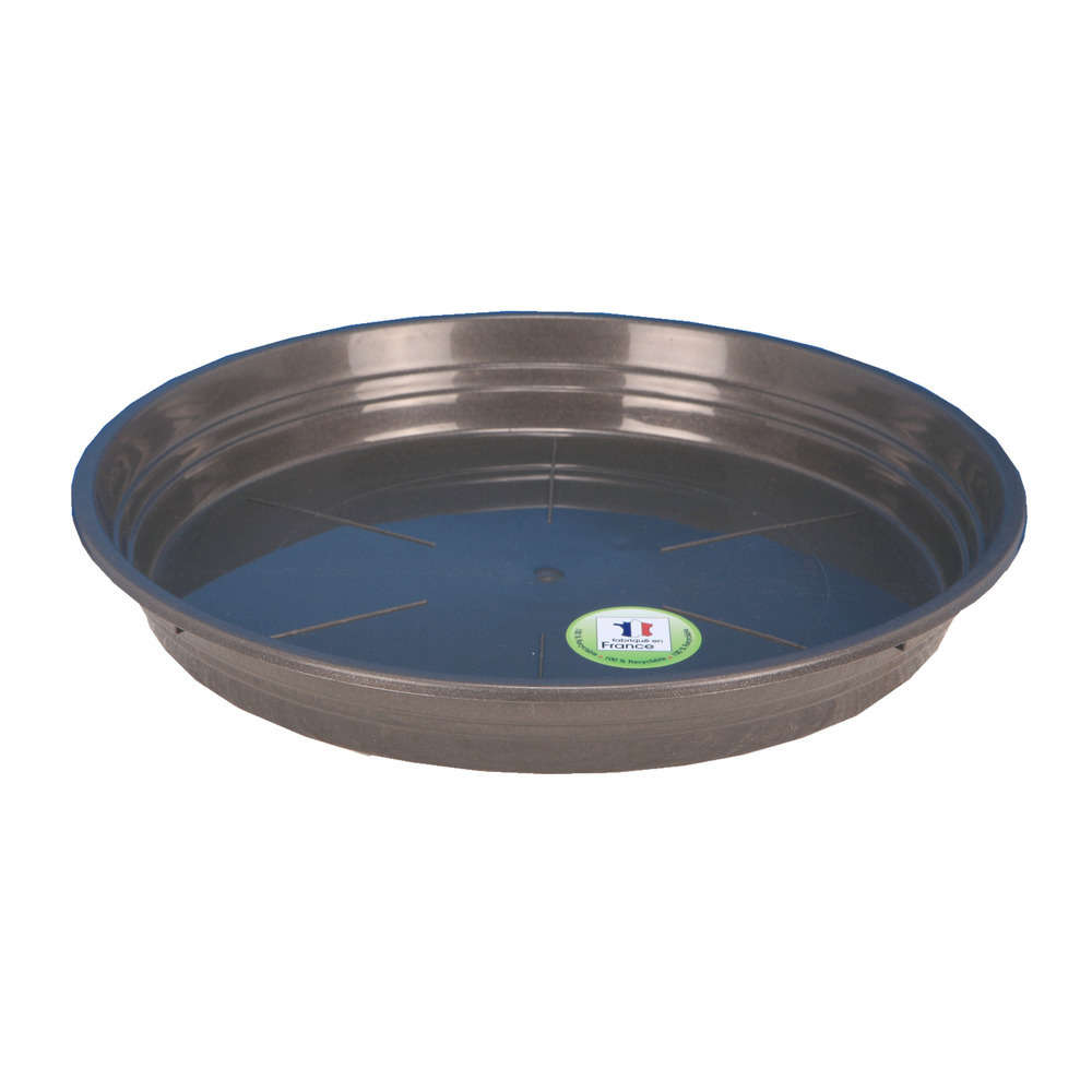 Soucoupe ronde D.15 cm gris anthracite