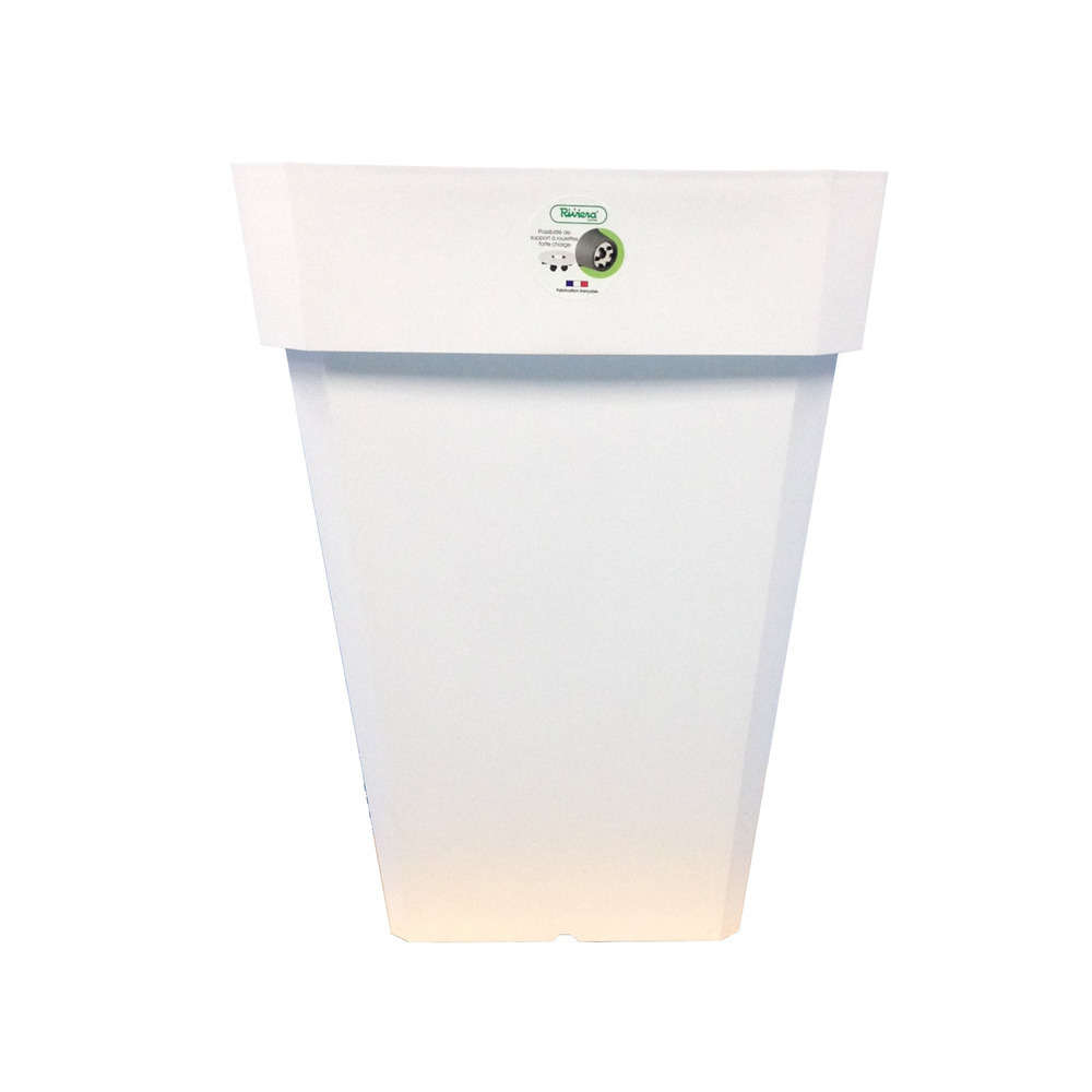 Bac Soleilla carrÃ©, H.53 cm coloris blanc