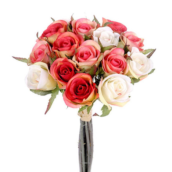 Bouquet de boutons de Roses artificiels 15 Roses Diametre 15 cm Blanc |  Truffaut