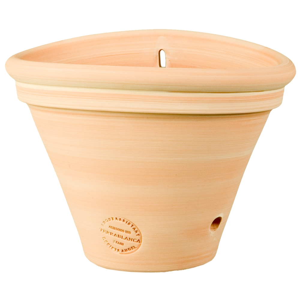 Applique murale, pot de fleurs en terre cuite - D.27xH.22cm