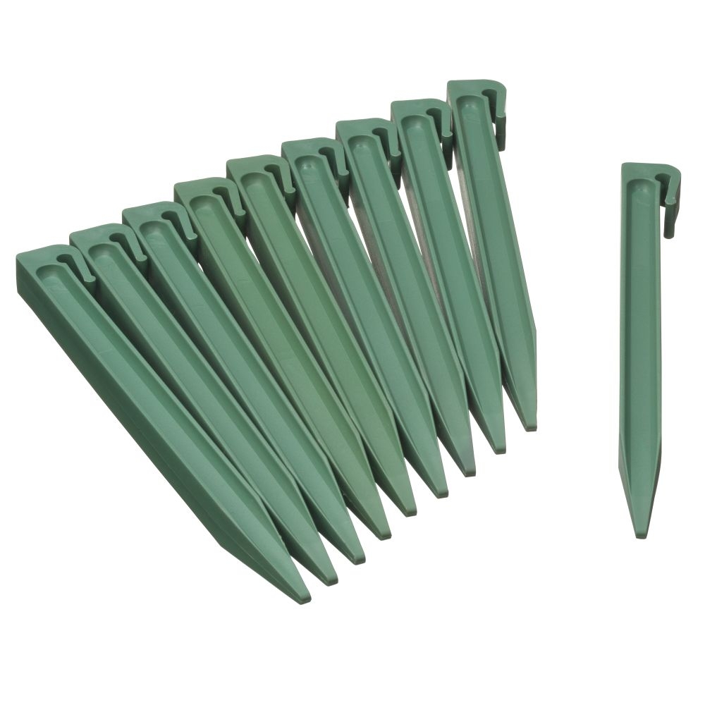 Ancres pour bordure de jardin vert - H26,7x1,9x1,8 cm - lot de 10 pcs