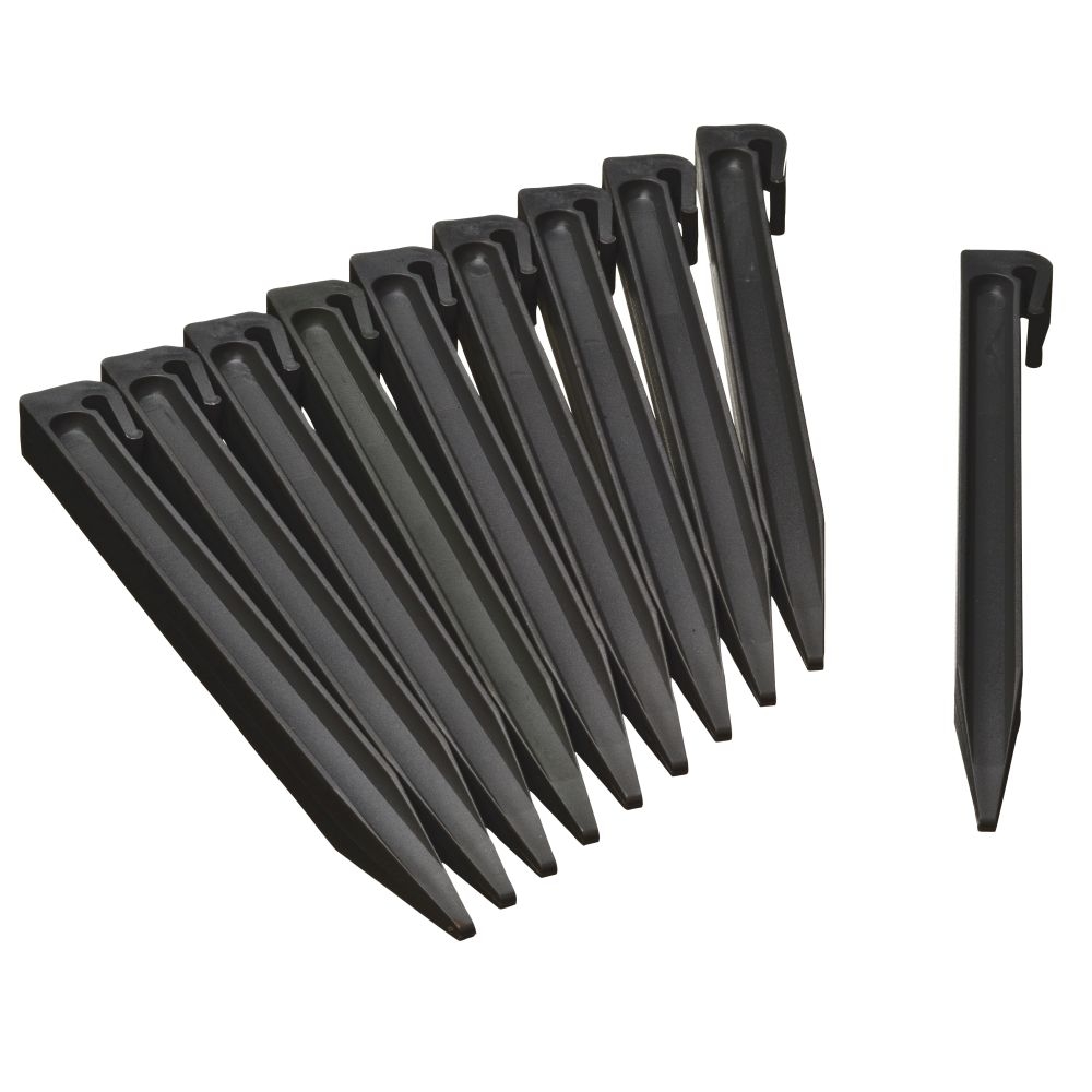 Ancres pour bordure de jardin - noir, H26,7x1,9x1,8 cm - lot de 10 pcs