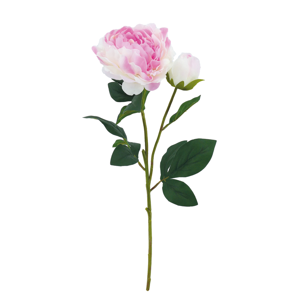 Fleur artificielle tige de pivoine rose H.76cm