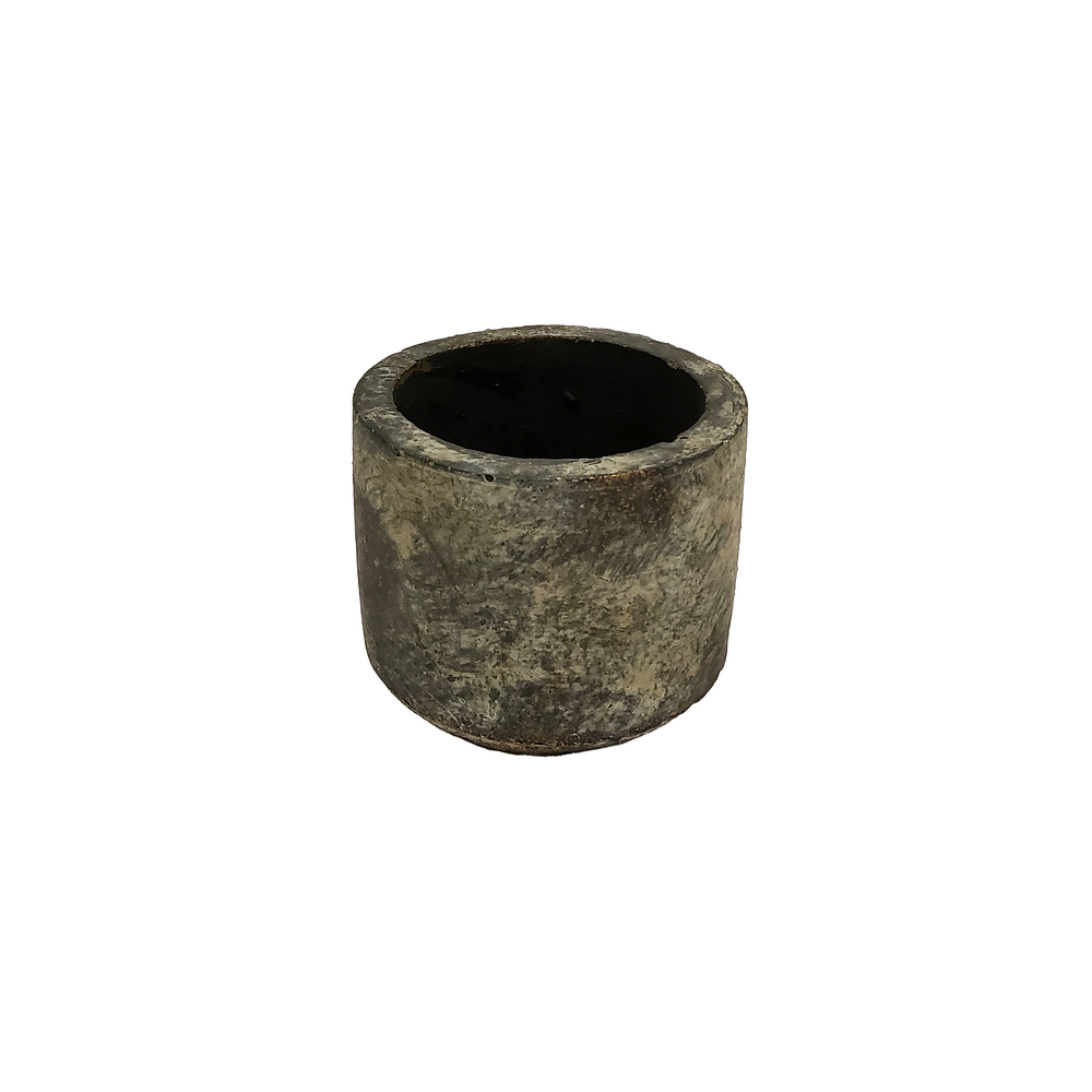 Mini cache-pot Saar earth, coloris gris clair - D.7xH.7cm