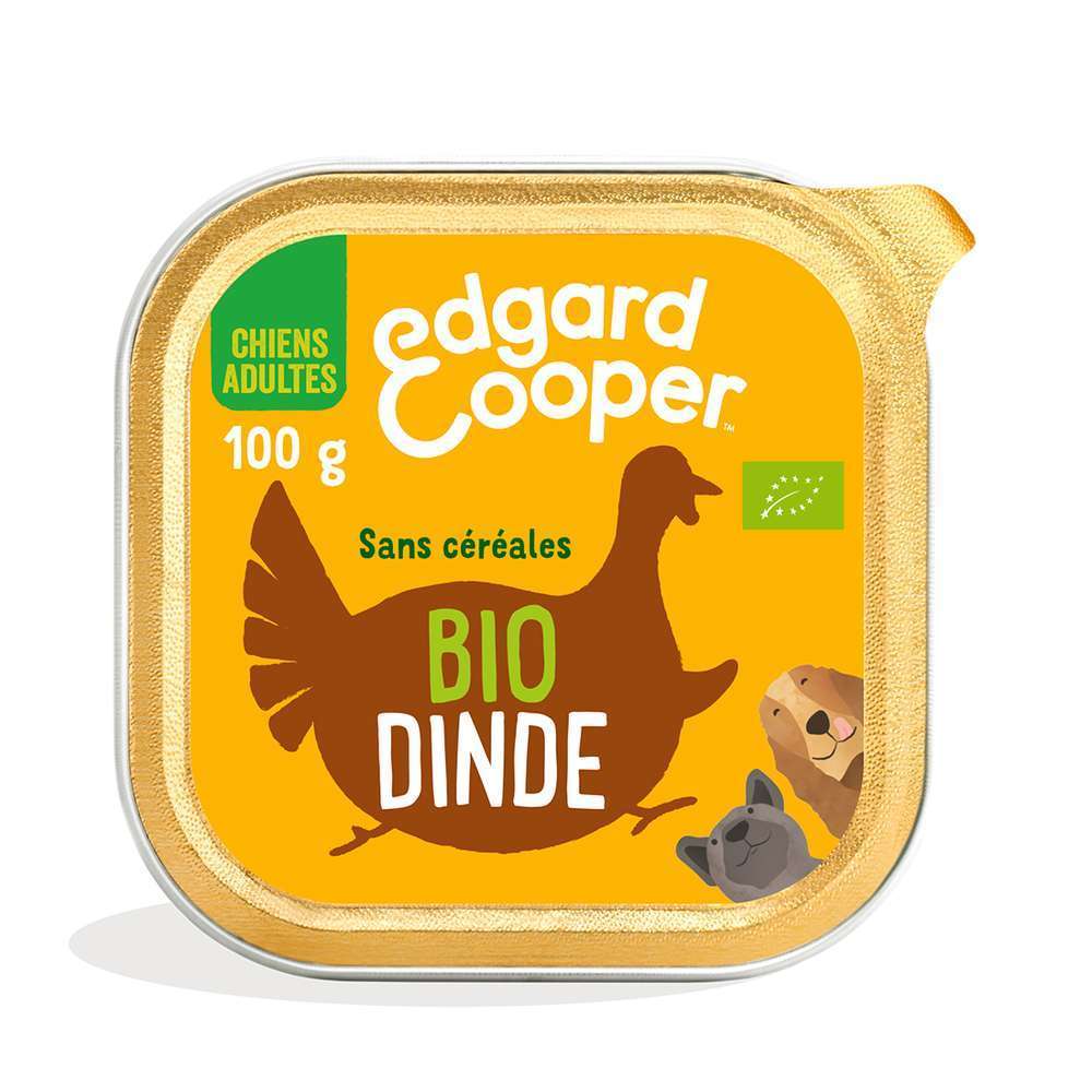 Barquette Dinde bio à la noix de coco et aux graines de chia bio 100g