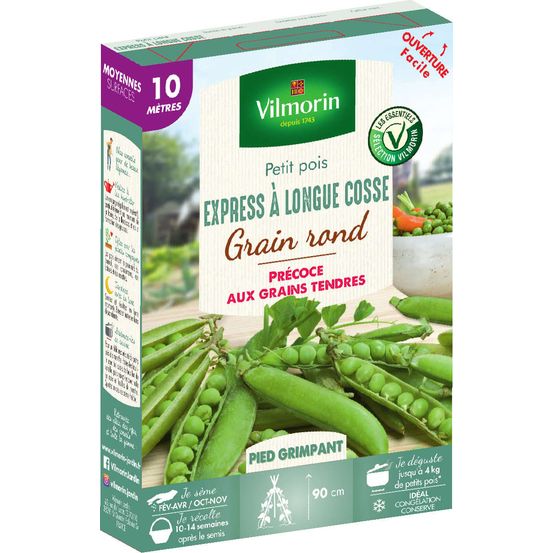 Graines de pois à Rame à Grain Rond'Express à Longue Cosse en boite