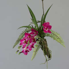 Orchidée Dendrobium artificielle en Latex sur branche a suspendre