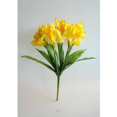 Bouquet d'Iris artificiels 7 fleurs et 7 feuilles hauteur 28 cm