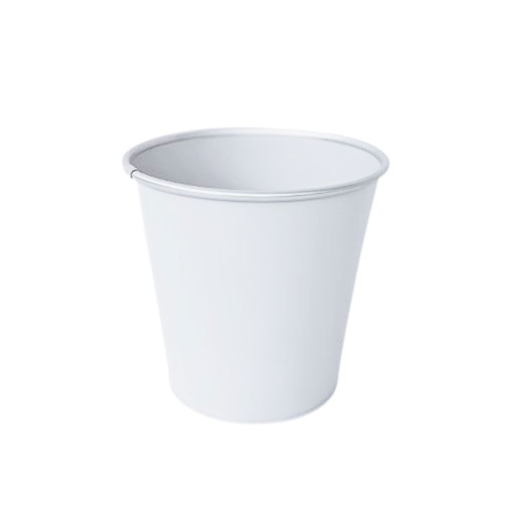 Cache pot en zinc mat D6.5 H.6.2cm blanc
