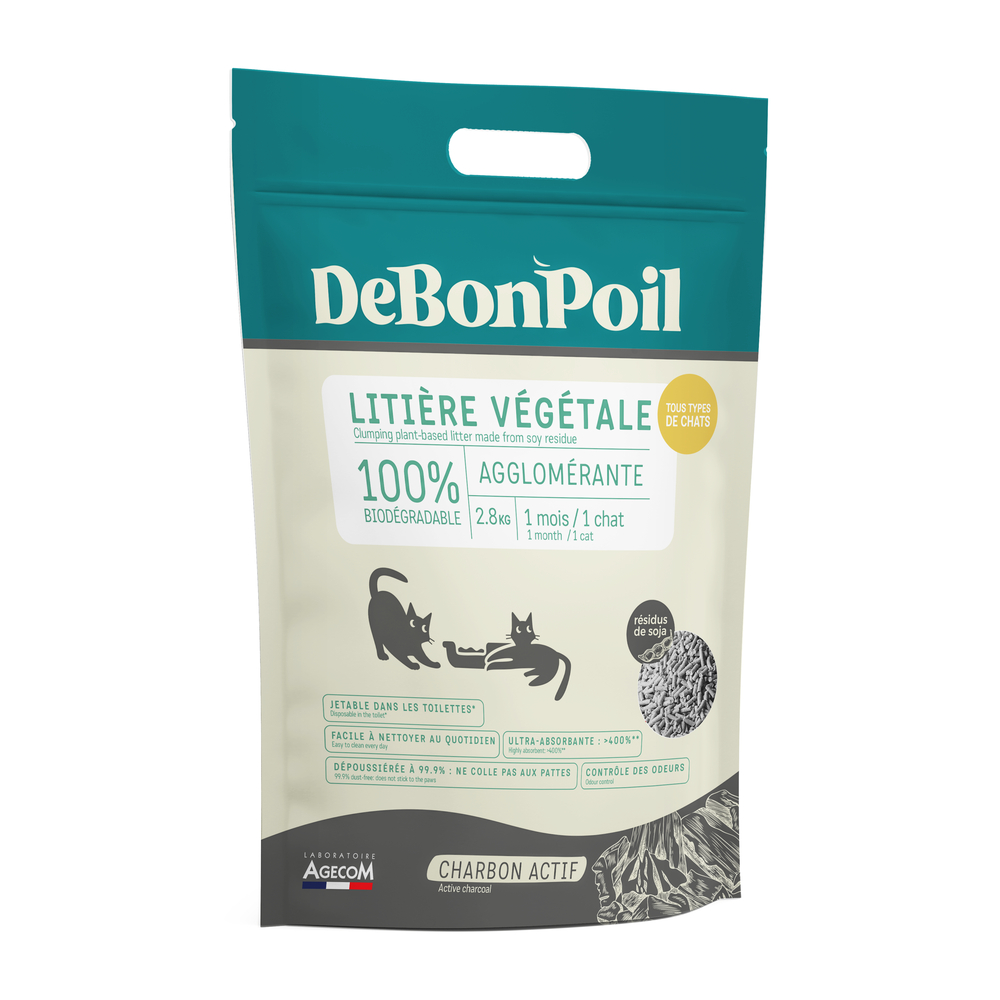 Litiere  soja charbon 6l essentiel