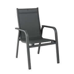 Fauteuil empilable aluminium/textinèe EASY anthracite/anthracite