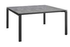 Table repas carrée HPL et aluminium 150X150cm anthracite/anthracite