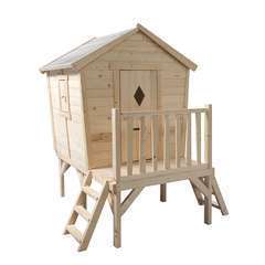 Maisonnette pour enfant en bois PAULINE PILOTIS L178 x P179 x H205 cm