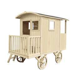 Maisonnette Roulotte pour enfant en bois CARRY L 150 x l 115 x H 40 cm