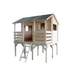 Maisonnette pour enfant en bois LISON DOUBLE PERGOLA L120xl80xH65 cm