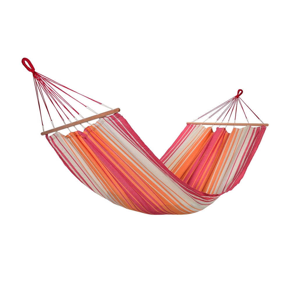 Hamac Kolor rayé orange écru rouge certifié FSC 100%