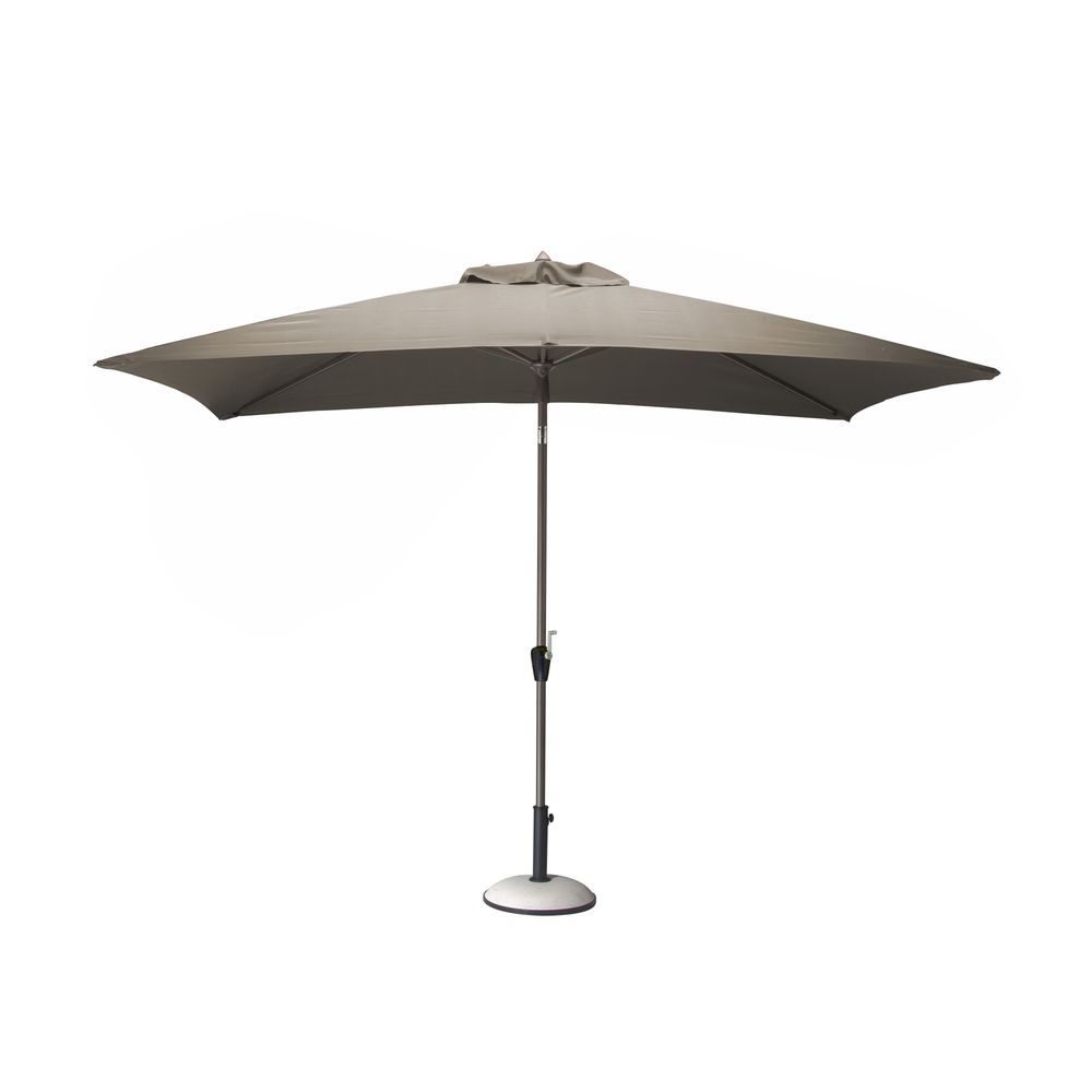 Parasol En Bois 300 Cm – Taupe, Manivelle, Bambou Lamellé, Anti-UV 98%, Pour Terrasse Et Jardin