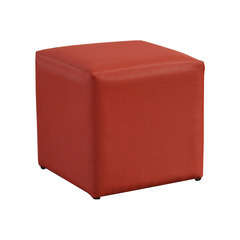 Tabouret cube, H.43cm, coloris rouge